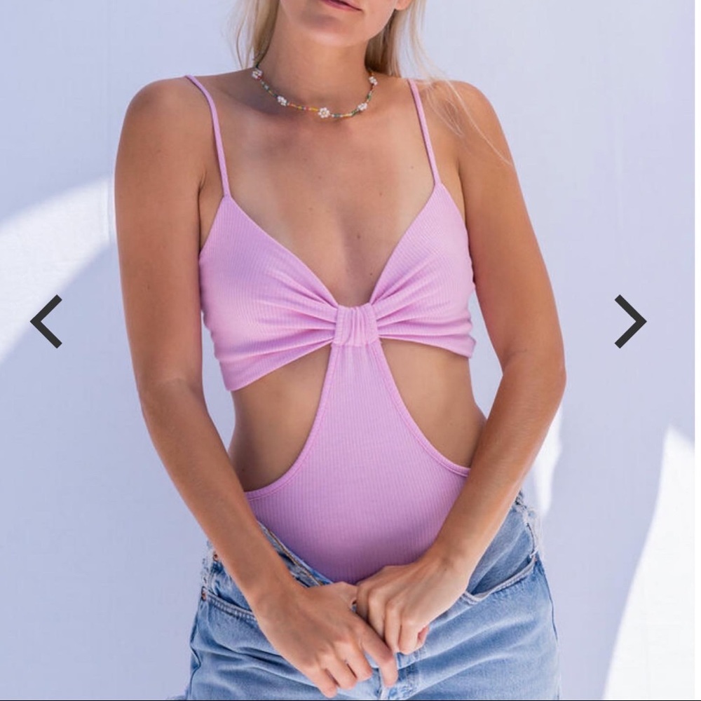 Pink Cutout Bodysuit